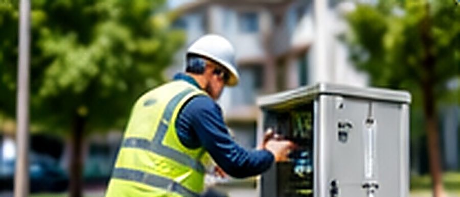 technicien sur raccordement extérieur